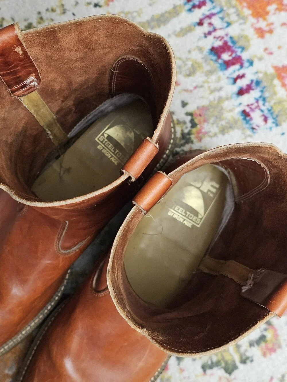 Iron Age Men's Size 10.5 C Brown Leather Roper Steel Toe Work Safety Boots